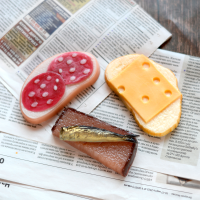 Набор пластиковых форм "Бутерброды (со шпротой, сыром, колбасой)" 3 шт.