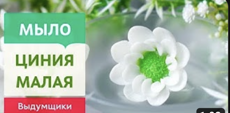 Мыло "Циния малая" из мыльной основы.