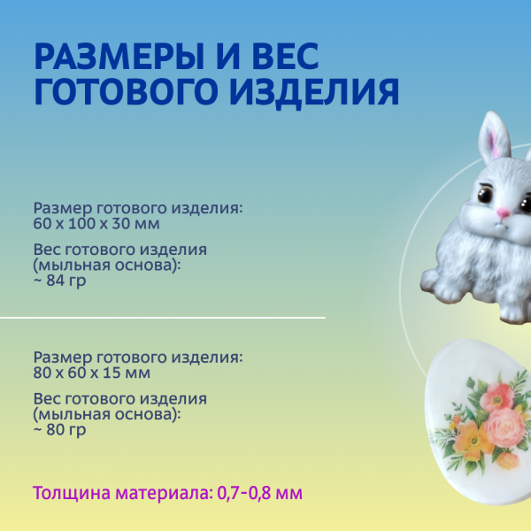 Комплект форм "Кролик упитанный с яйцом", 2шт